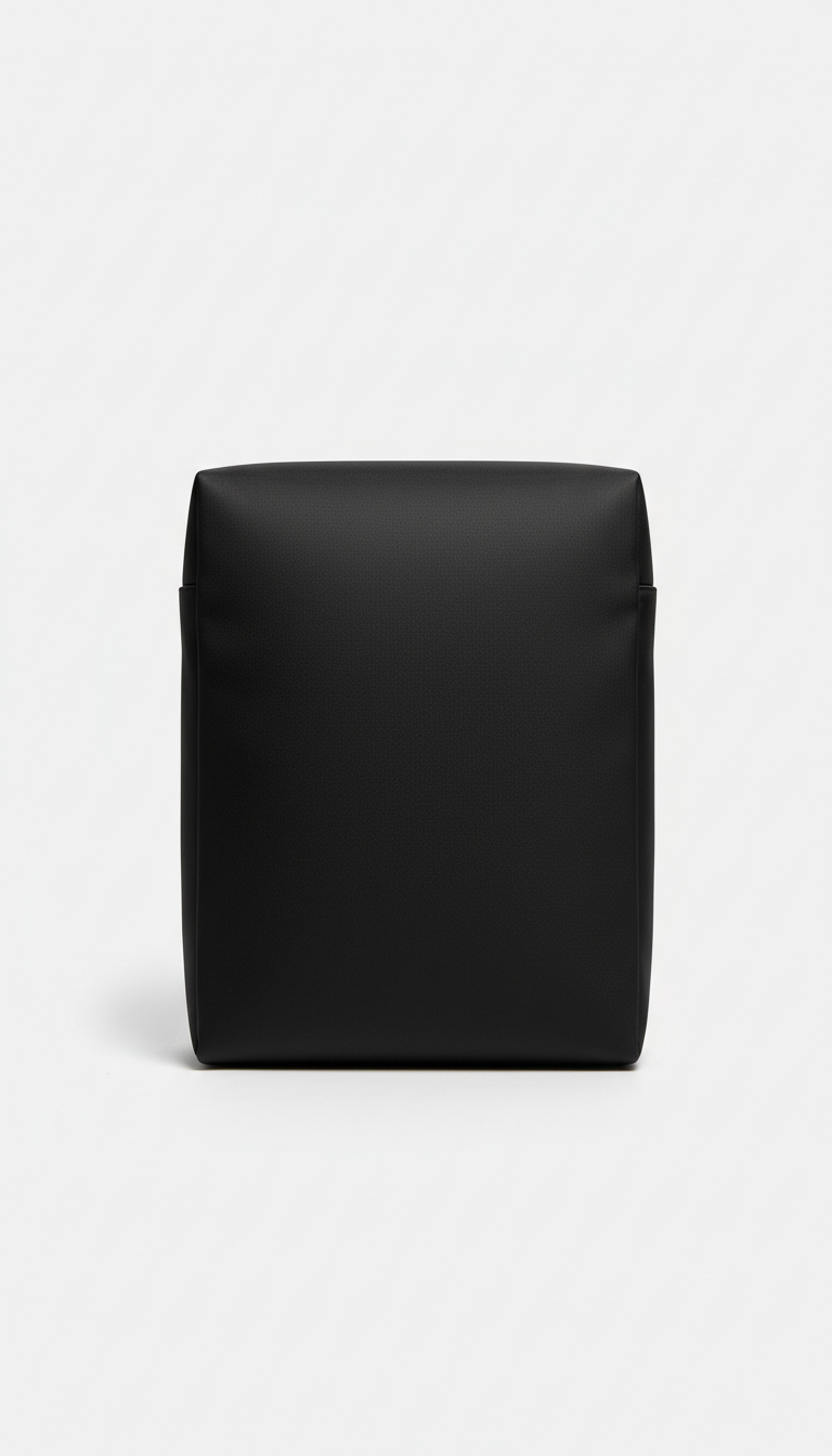 Matte black minimalist messenger bag
